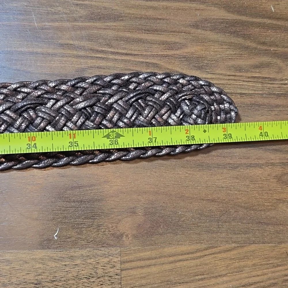 Ann Taylor Loft Braided Metallic Belt with Gold Buckle